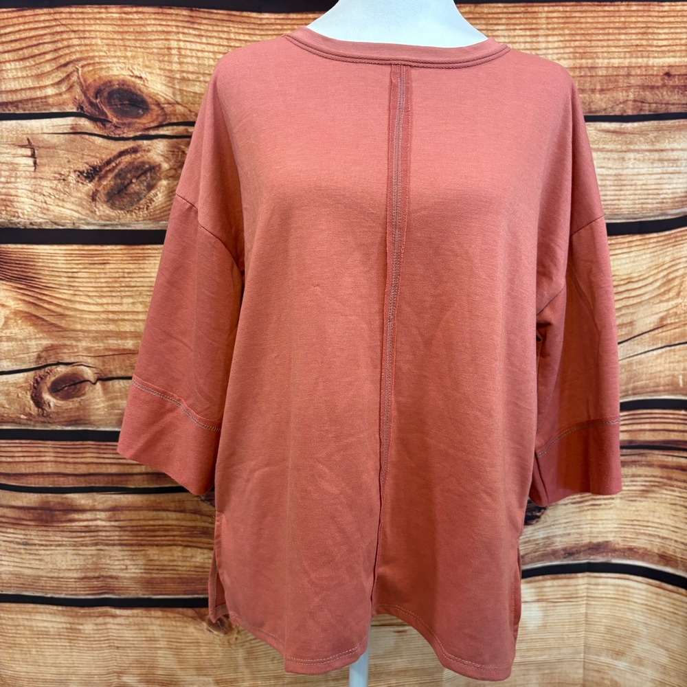 White‎ Birch Womens Boho Lightweight Pullover Pink 3/4 Sleeve Top Size S